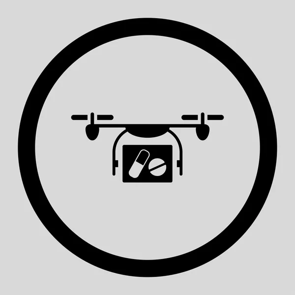 Orvosi Quadcopter lekerekített Vector Icon — Stock Vector