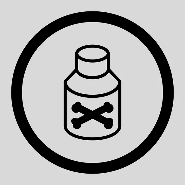 Recipiente de veneno círculo vetor ícone — Vetor de Stock