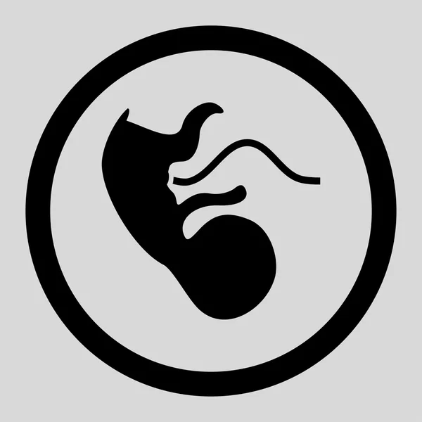 Primat-Embryo abgerundetes Vektorsymbol — Stockvektor