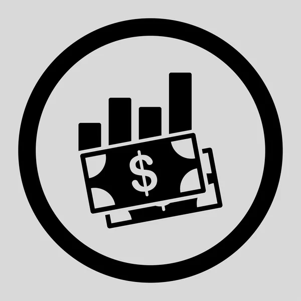 Diagramme à barres de vente Icône vectorielle circulaire — Image vectorielle