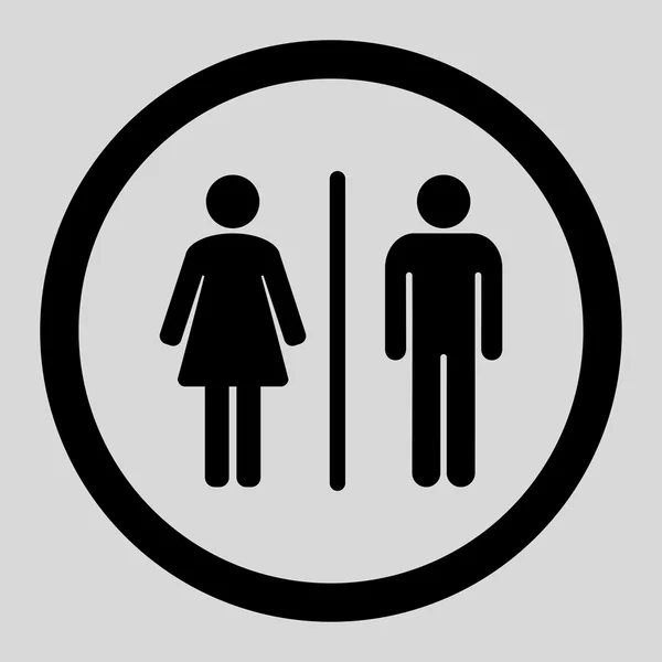 Toiletten umkreisten Vektor-Symbol — Stockvektor