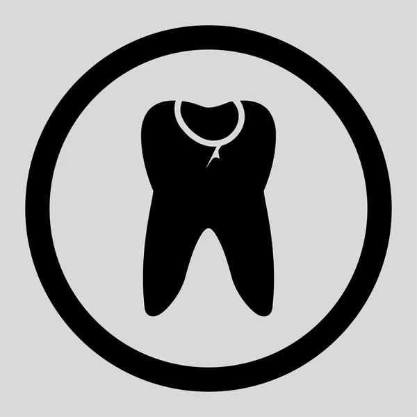 Diş çürüğü yuvarlak vektör simgesi — Stok Vektör