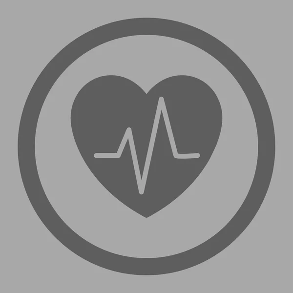 Heart Ekg Rounded Vector Icon — Stock Vector