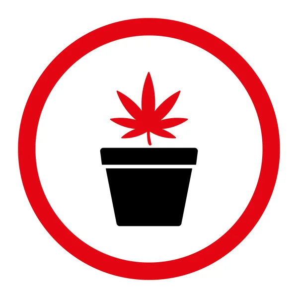 Marihuana Pot Circled Vector Icon — Vector de stock