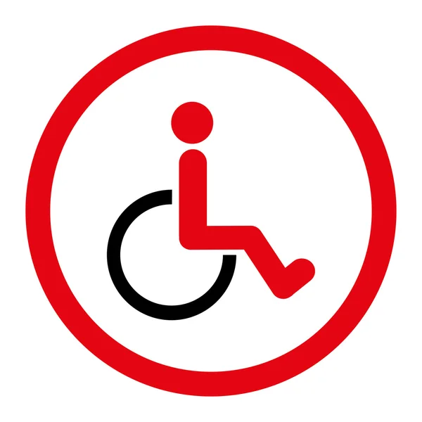 Disabled Person Rounded Vector Icon — Stock Vector