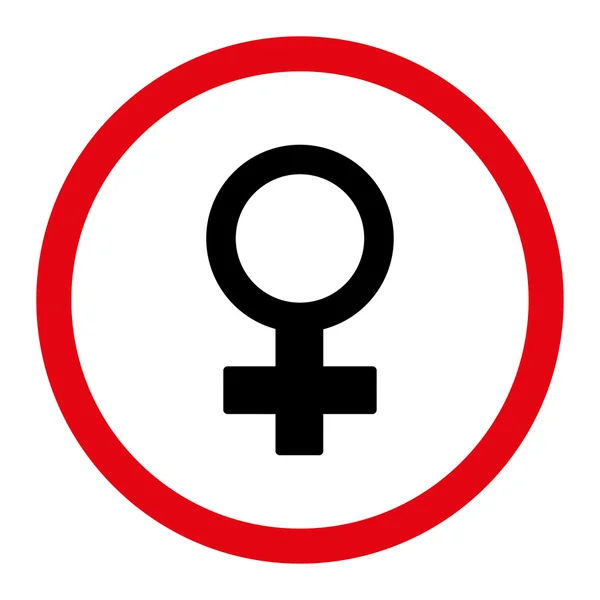 Símbolo femenino icono vectorial circular — Vector de stock