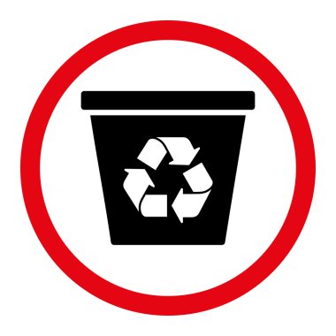Rubbish Basket Rounded Vector Icon