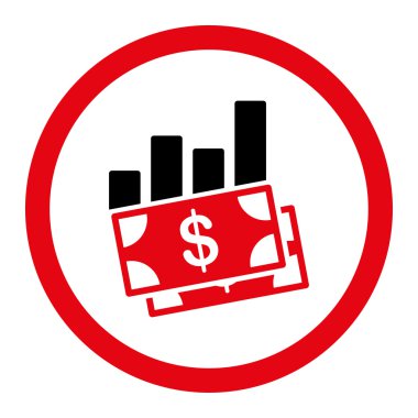 Satış çubuk grafiği vektör simgesi daire