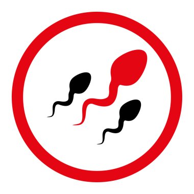 Sperm daire içinde vektör simgesi