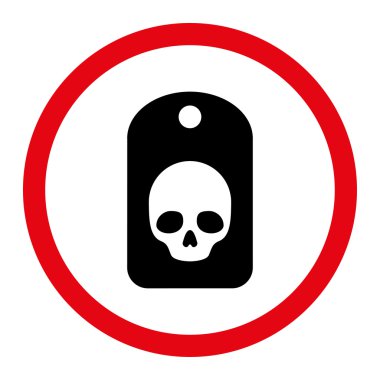 Ölüm etiket yuvarlak vektör simgesi