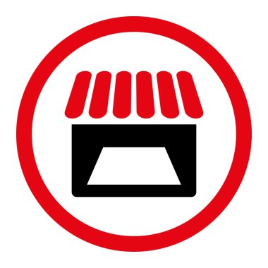 Mağaza yuvarlak vektör simgesi