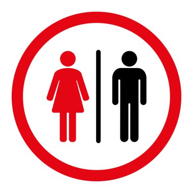 WC daire içinde vektör simgesi