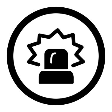 Sirene daire içinde vektör simgesi