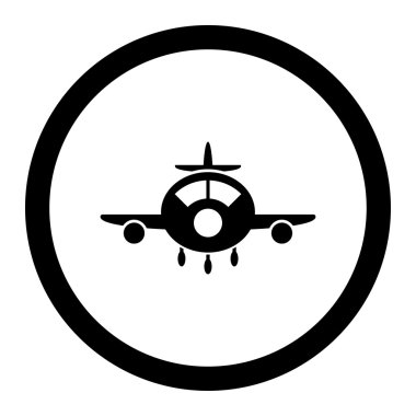 Uçak yuvarlak vektör simgesi