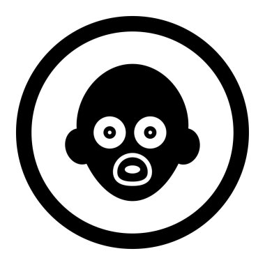 Bebek kafa daire içinde vektör simgesi