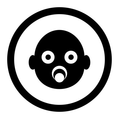 Bebek kafa yuvarlak vektör simgesi