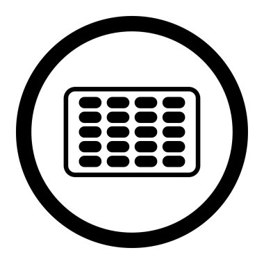 Blister daire içinde vektör simgesi