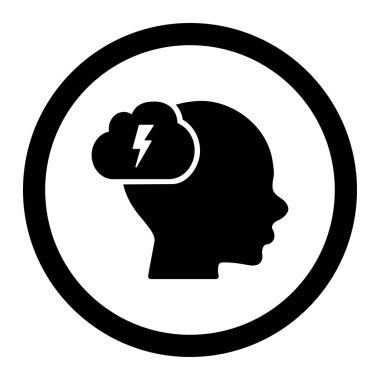 Fikir yuvarlak vektör simgesi