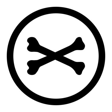 Kemikler daire içinde vektör simgesi