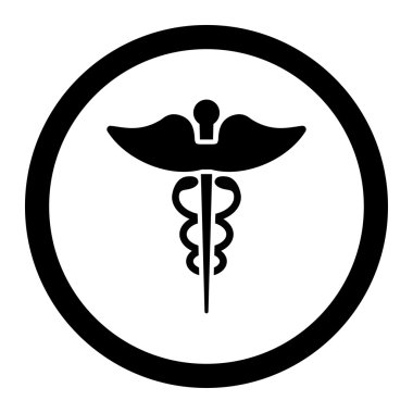 Caduceus yuvarlak vektör simgesi