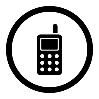 Cep telefonu yuvarlak vektör simgesi