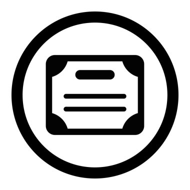 Sertifika daire içinde vektör simgesi