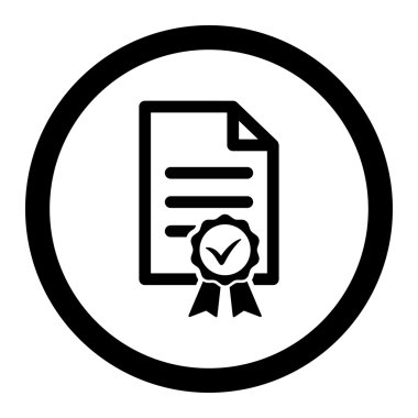 Daire içinde vektör simge sertifikalı