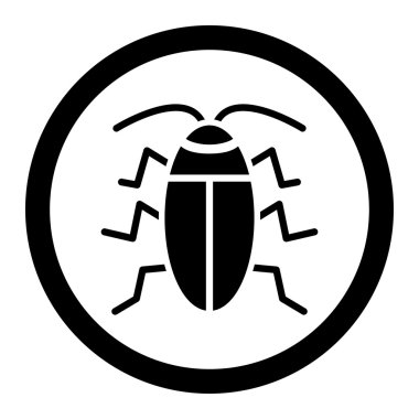 Hamam böceği yuvarlak vektör simgesi
