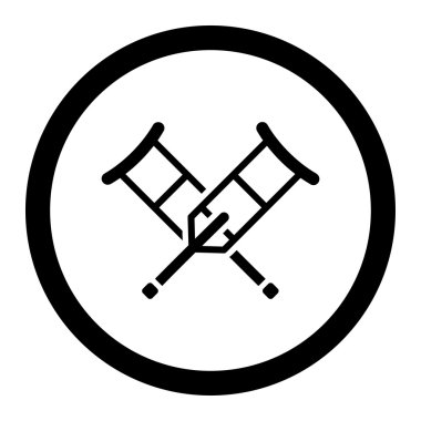 Crutches Circled Vector Icon