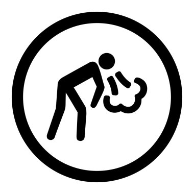 Yuvarlak vektör simge öksürük