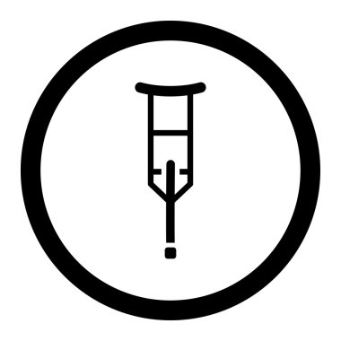 Koltuk değneği daire içinde vektör simgesi