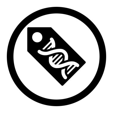 DNA işaret yuvarlak vektör simgesi