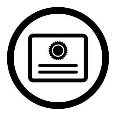 Sertifika yuvarlak vektör simgesi