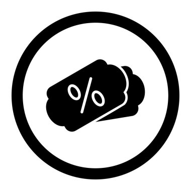 İndirim kuponları yuvarlak vektör simgesi