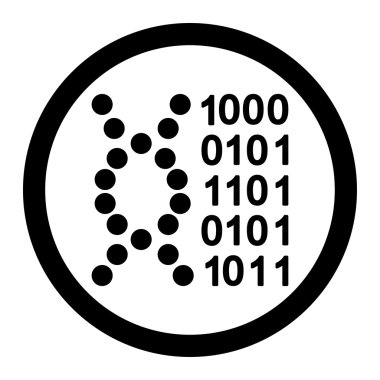 DNA kodu daire içinde vektör simgesi