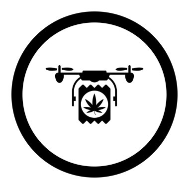 Medicine Drone Delivery Circled Vector Icon
