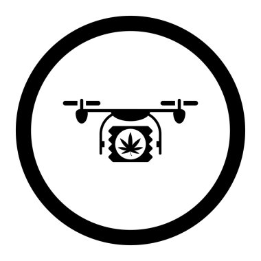 Pharmaceutical Airdrone Delivery Rounded Vector Icon