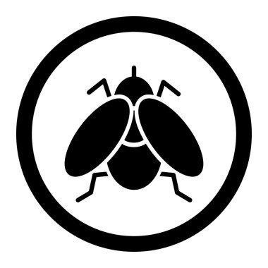 Sinek yuvarlak vektör simgesi