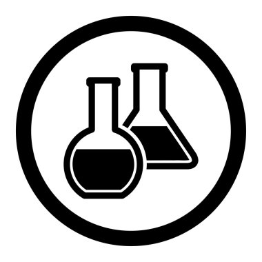 Cam şişeler daire içinde vektör simgesi