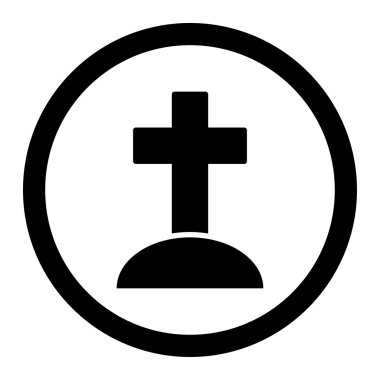 Mezarlık yuvarlak vektör simgesi