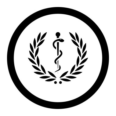 Sağlığa bakım amblemi vektör simge yuvarlak