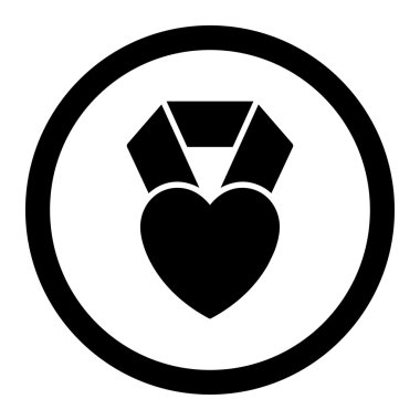 Kalp Ödülü daire içinde vektör simgesi