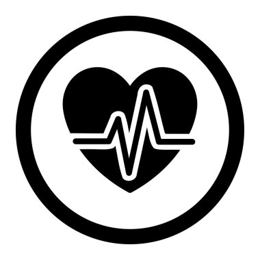 Kalp diyagramı yuvarlak vektör simgesi
