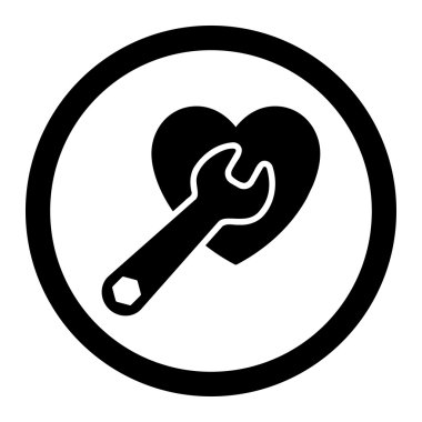 Kalp ameliyatı daire içinde vektör simgesi