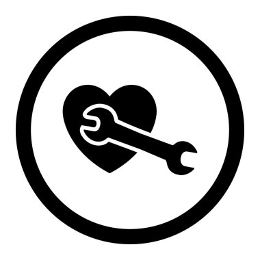 Kalp tedavisi yuvarlak vektör simgesi