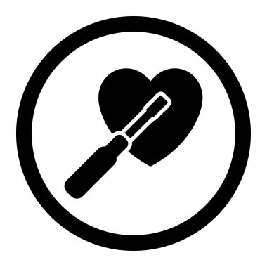 Kalp yuvarlak vektör simge ayarlama