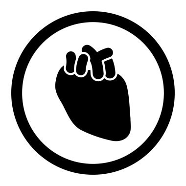 Kalp yuvarlak vektör simgesi