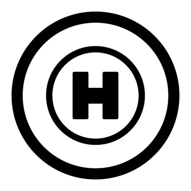 Helikopter iniş yuvarlak vektör simgesi