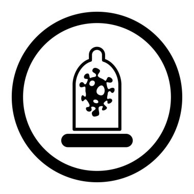 Enfeksiyon koruma yuvarlak vektör simgesi