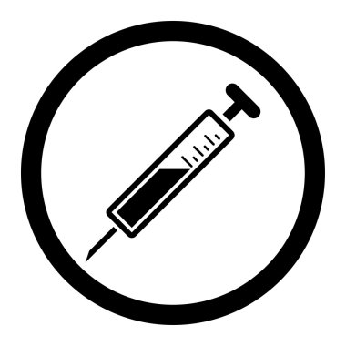 Enjeksiyon daire içinde vektör simgesi